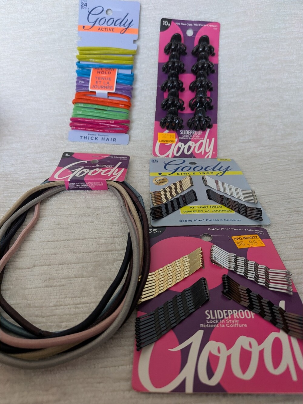 Goody Hair Accessory Bundle—All New-5 Packs Containing 112 Items Total